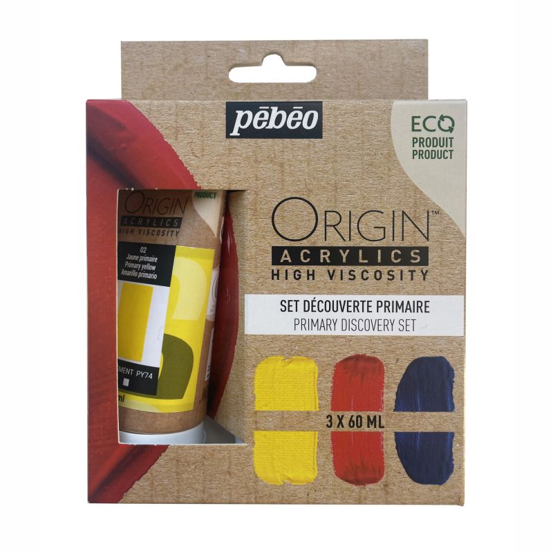 Pebeo Origin Acrylic Paint Primary Set 3 SET