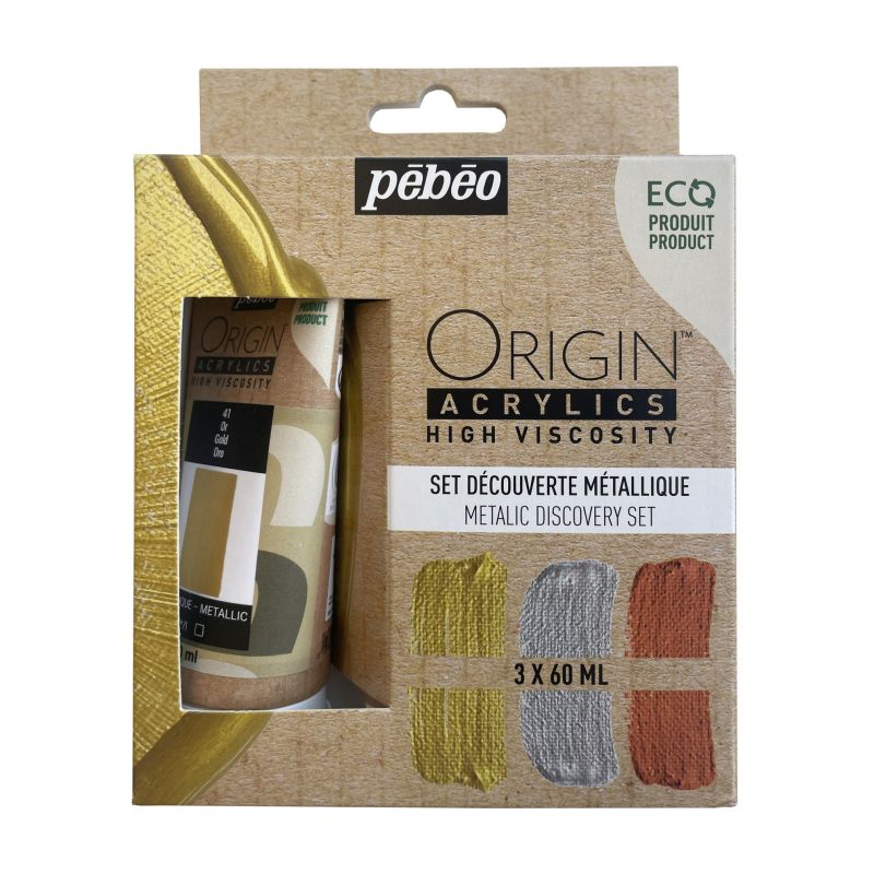 Pebeo Origin Acrylic Paint Metallic Set 3 SET