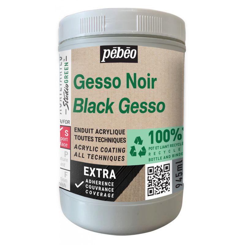 Pebeo Acrylic Medium Black Gesso 945ml