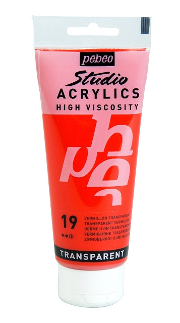 Pebeo Studio Acrylic Paint Transparent Vermilion