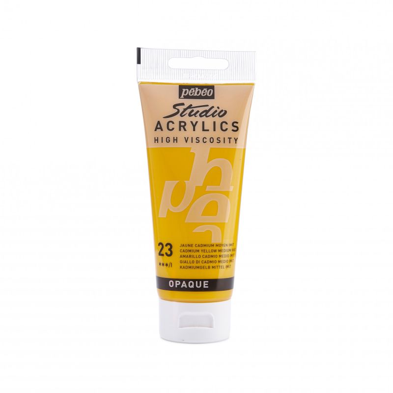 PEBEO STUDIO ACRYLIC PAINT CADMIUM YELLOW MEDIUM 100ML