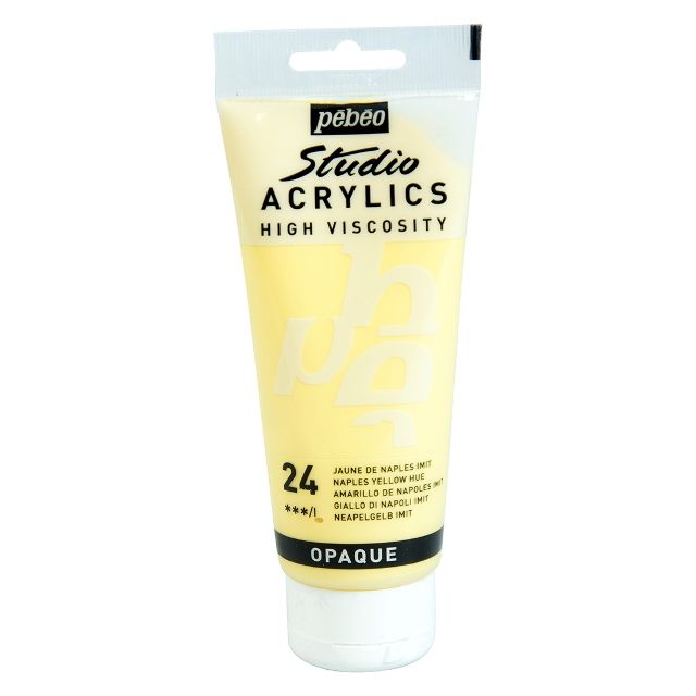 PEBEO STUDIO ACRYLIC PAINT NAPLES YELLOW HUE 100ML