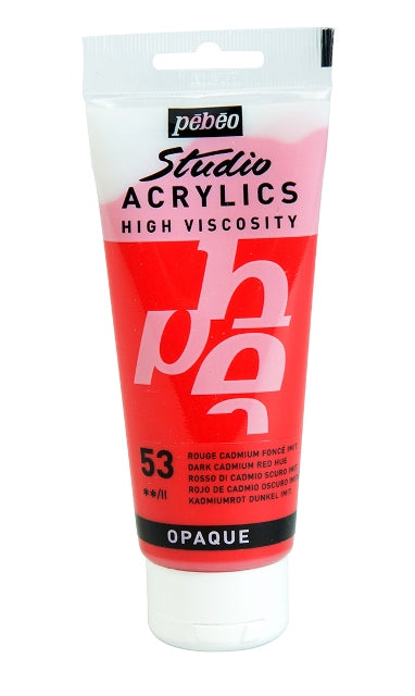 Pebeo Studio Acrylic Paint Dark Cadmium Red Hue 100ml