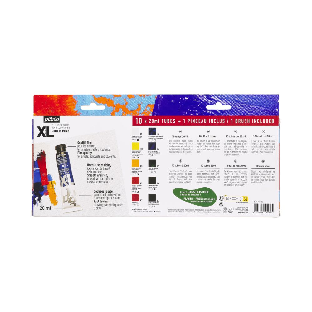 PEBEO XL OIL PAINT WITH BRUSH SET 10