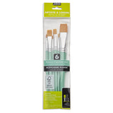 Pebeo Brush Short Flat Yellow Polyamide Set 6 SET