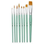 Pebeo Brush Short Round/Flat Yellow Polyamide Set 8 SET
