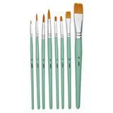 Pebeo Brush Short Round/Flat Yellow Polyamide Set 8 SET