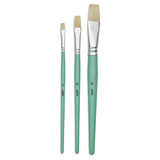 Pebeo Brush Short Flat White Bristle Set 3 SET