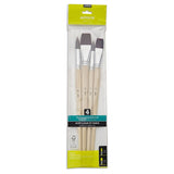 Pebeo Brush Long Round/Flat Brown Polyamide Set 4 SET