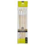 Pebeo Brush Long Round/Flat White Bristle Set 8 SET
