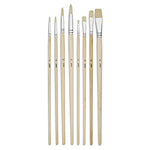 Pebeo Brush Long Round/Flat White Bristle Set 8 SET