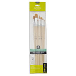 Pebeo Brush Long Round/Flat Yellow Polyamide Set 8 SET
