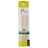 Pebeo Brush Long Round/Flat Yellow Polyamide Set 8 SET