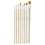 Pebeo Brush Long Round/Flat Yellow Polyamide Set 8 SET