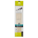 Pebeo Brush Long Round/Flat Brown Bristle Set 8 SET