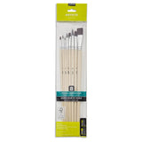 Pebeo Brush Long Round/Flat Brown Bristle Set 8 SET