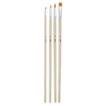 Pebeo Brush Long Round/Flat Yellow Polyamide Set 4