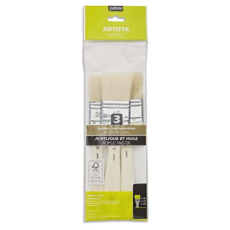 Pebeo Brush Spalters White Bristle Set 3 SET