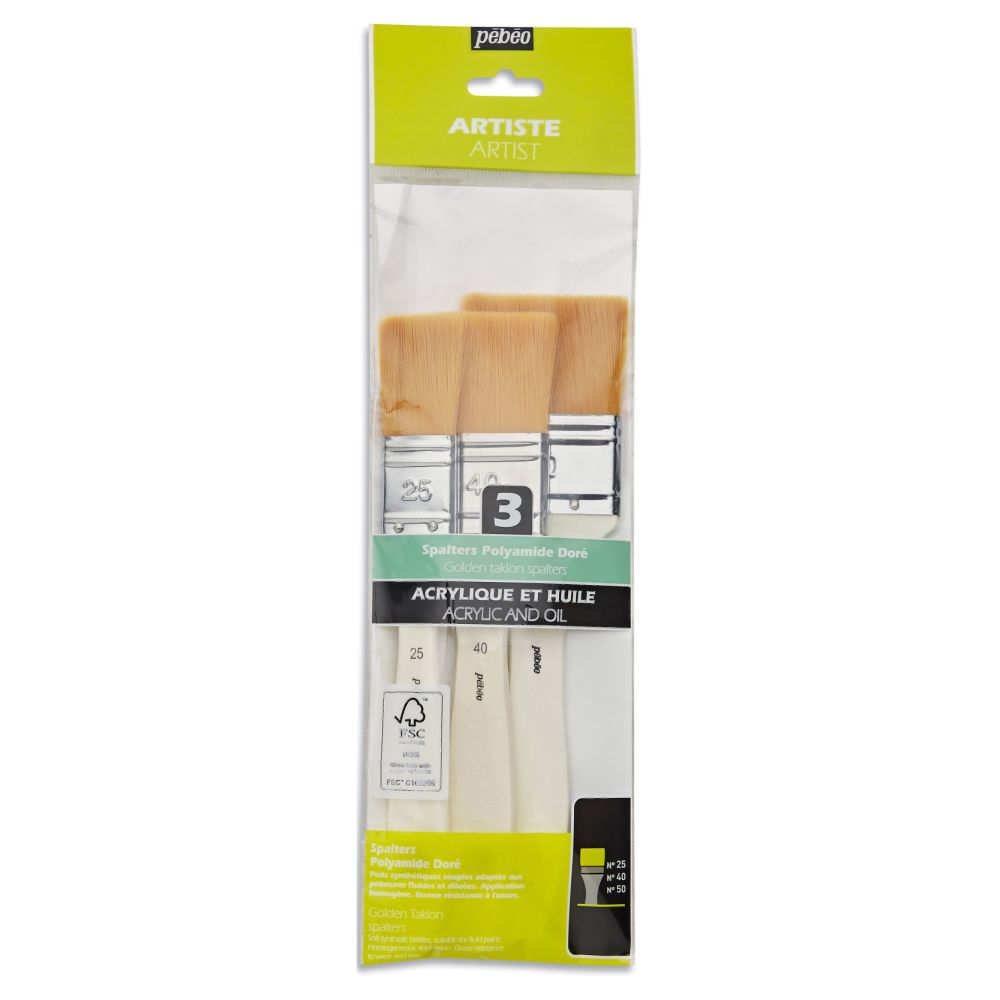 Pebeo Brush Spalters Yellow Polyamide Set 3 SET