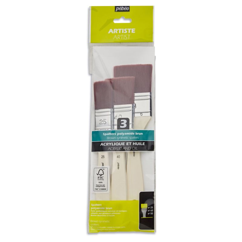 Pebeo Brush Spalters Brown Polyamide Set 3 SET