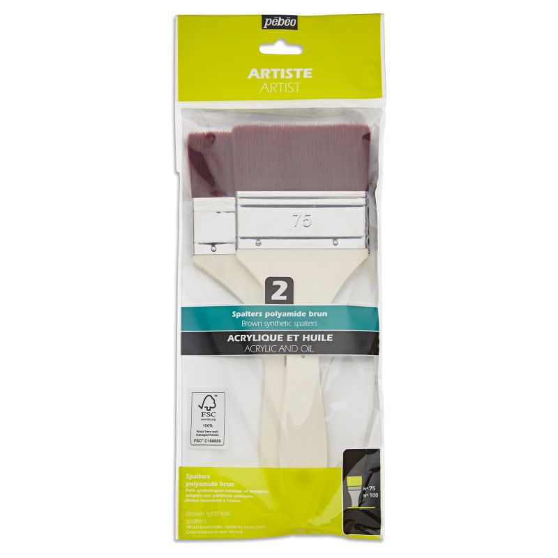Pebeo Brush Spalters Brown Polyamide Set 2 SET