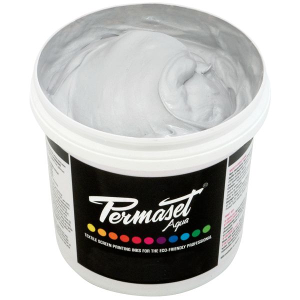Permaset Aqua Screen Printing Ink Bright Silver 1L
