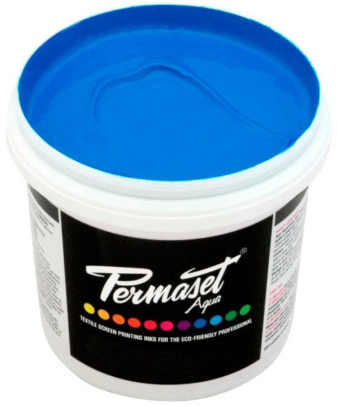 Permaset Super Cover Aqua Screen Printing Ink Glow Blue 1L