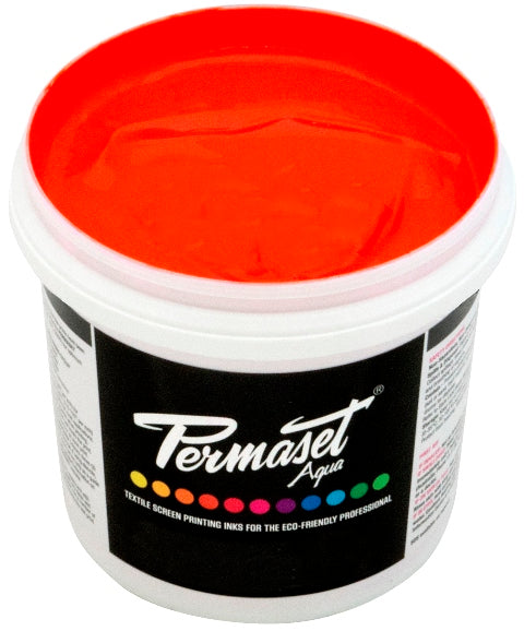 Permaset Super Cover Aqua Screen Printing Ink Glow Orange 1L