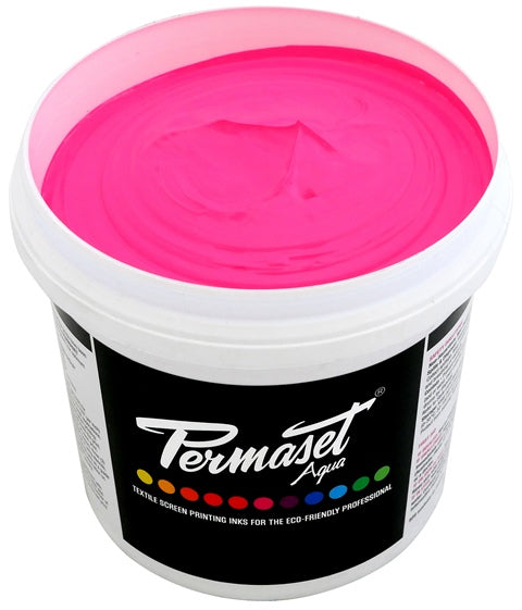 Permaset Super Cover Aqua Screen Printing Ink Glow Pink 1L