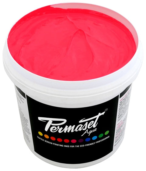 Permaset Super Cover Aqua Screen Printing Ink Glow Red 1L