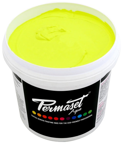 Permaset Super Cover Aqua Screen Printing Ink Glow Yellow 1L