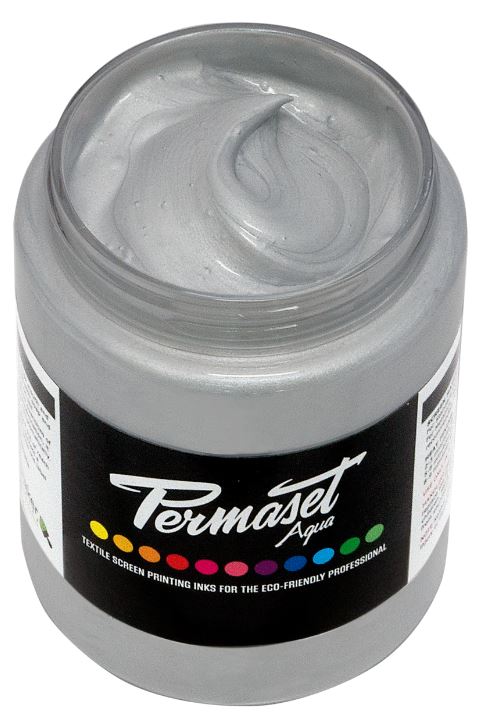 Permaset Aqua Screen Printing Ink Bright Silver 300ml