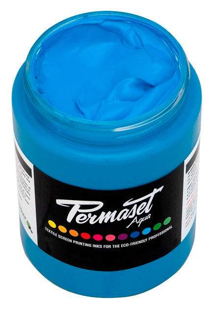 Permaset Super Cover Aqua Screen Printing Ink Glow Blue 300ml