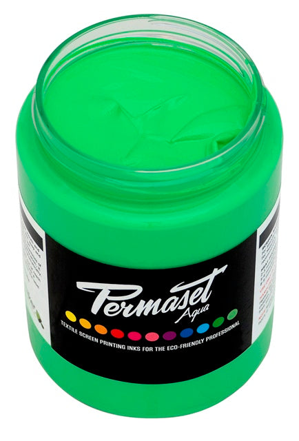 Permaset Super Cover Aqua Screen Printing Ink Glow Green 300ml