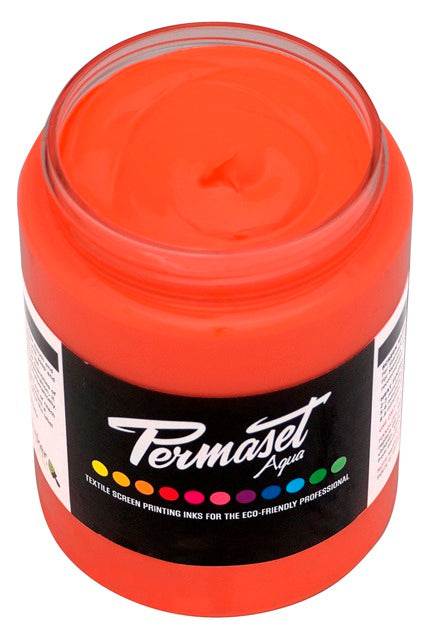 Permaset Super Cover Aqua Screen Printing Ink Glow Orange 300ml