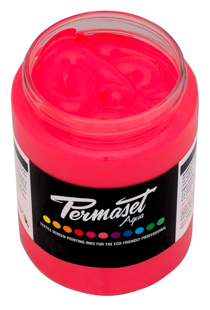 Permaset Super Cover Aqua Screen Printing Ink Glow Red 300ml