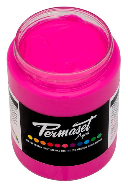 Permaset Super Cover Aqua Screen Printing Ink Glow Magenta 300ml