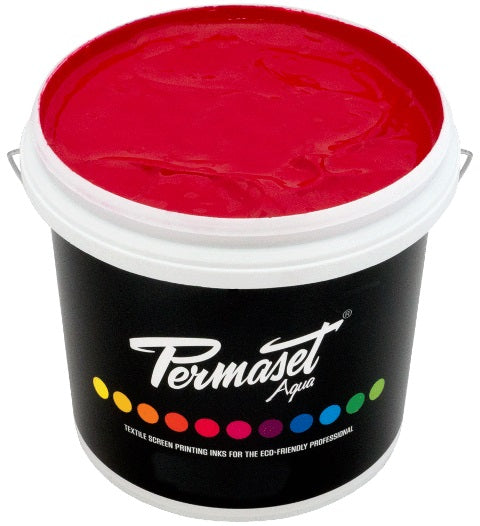 Permaset Super Cover Aqua Screen Printing Ink Bright Red 4L