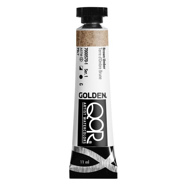 QoR Watercolour Paint Brown Umber 11ml