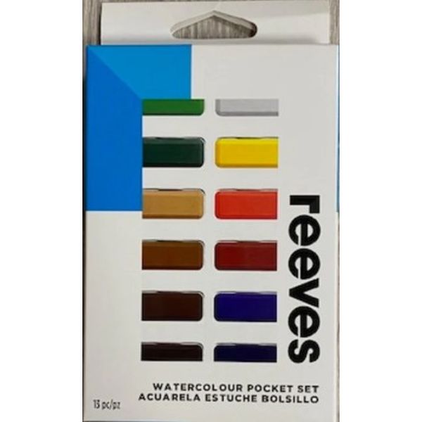 Reeves Watercolour Paint Set Pocket + Brush Set 12 SET