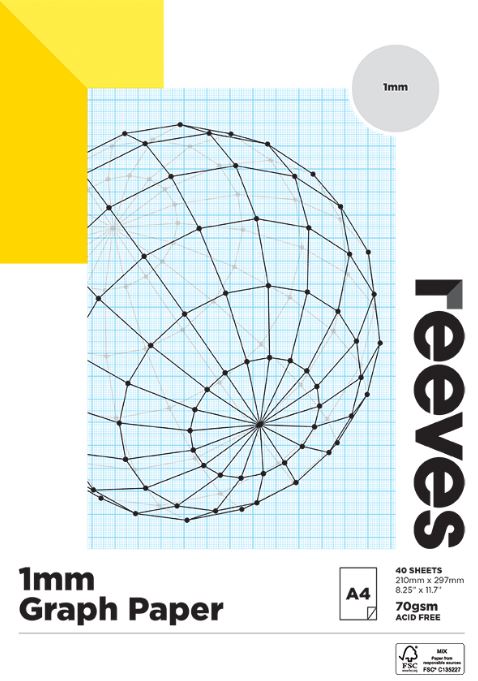 Reeves Graph Paper Pad 1mm 70gsm A4
