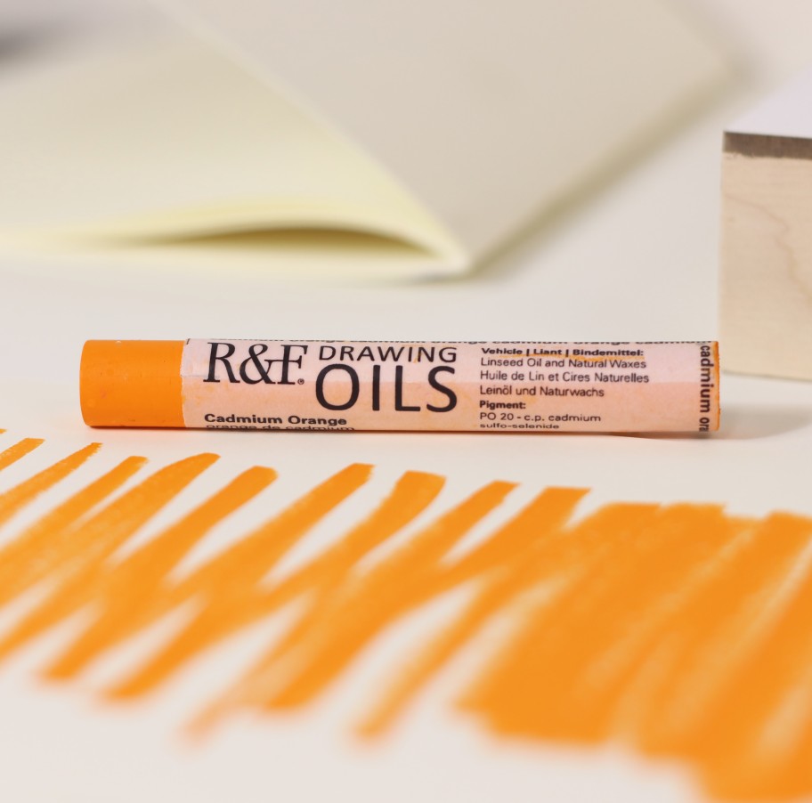 R&F DRAWING OIL STICK CADMIUM ORANGE 12ML