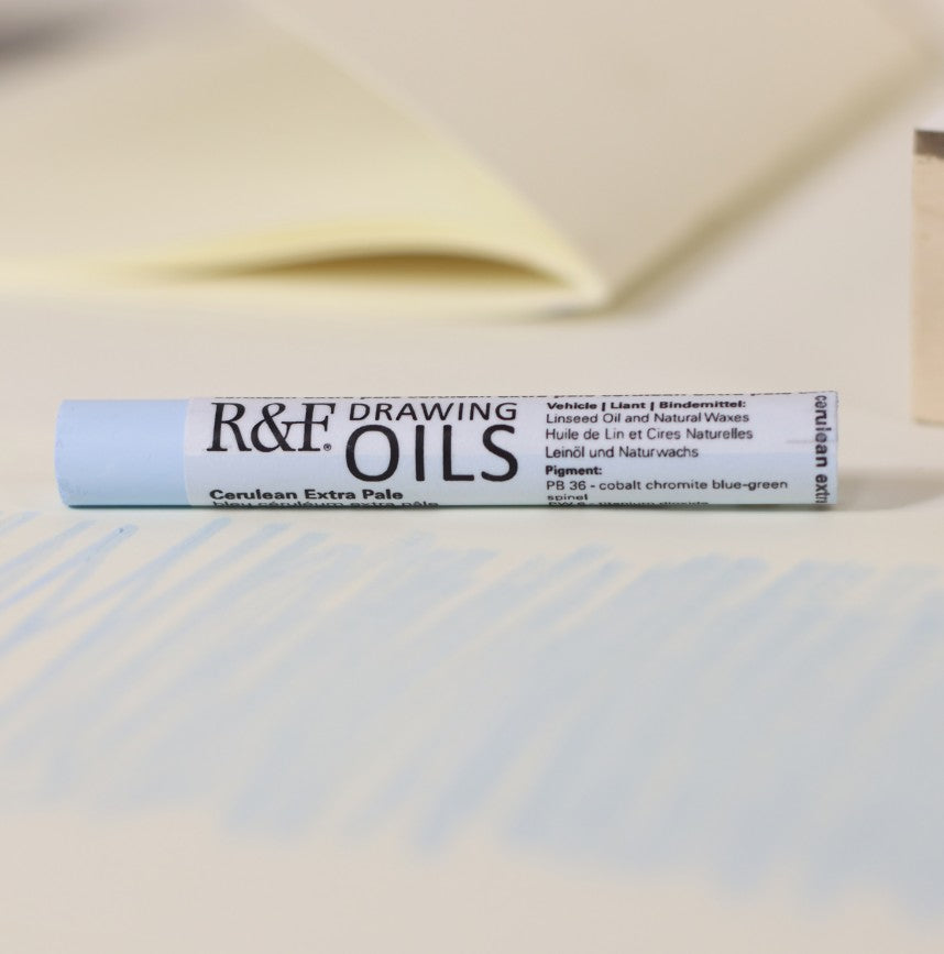 R&F DRAWING OIL STICK CERULEAN EXTRA PALE