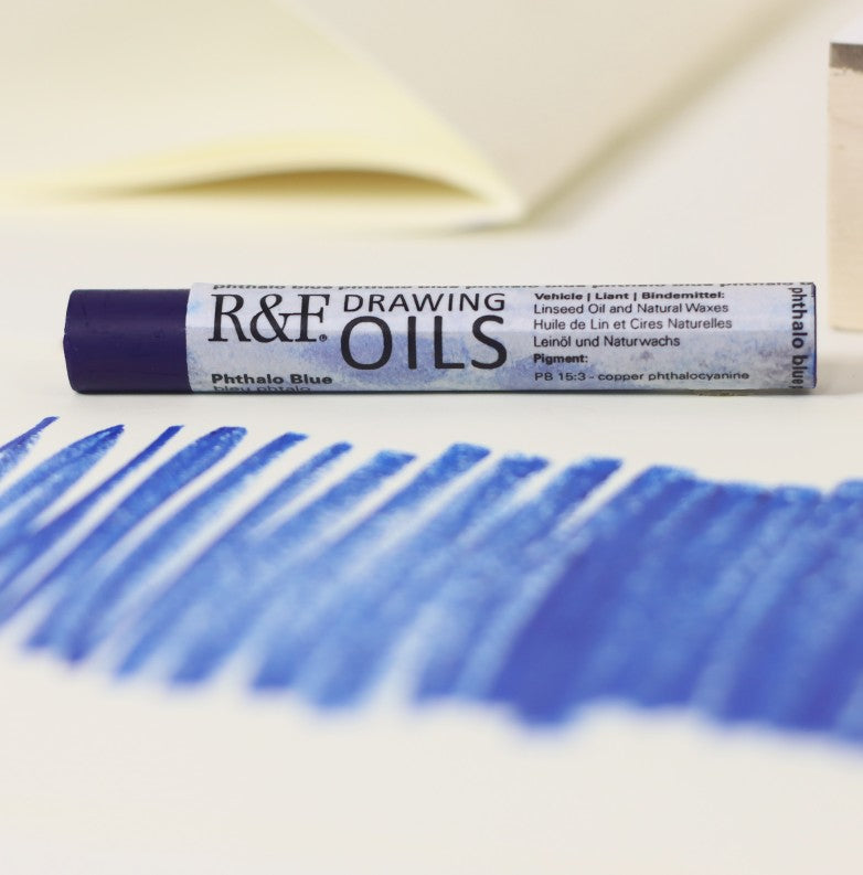 R&F DRAWING OIL STICK PHTHALO BLUE 12ML