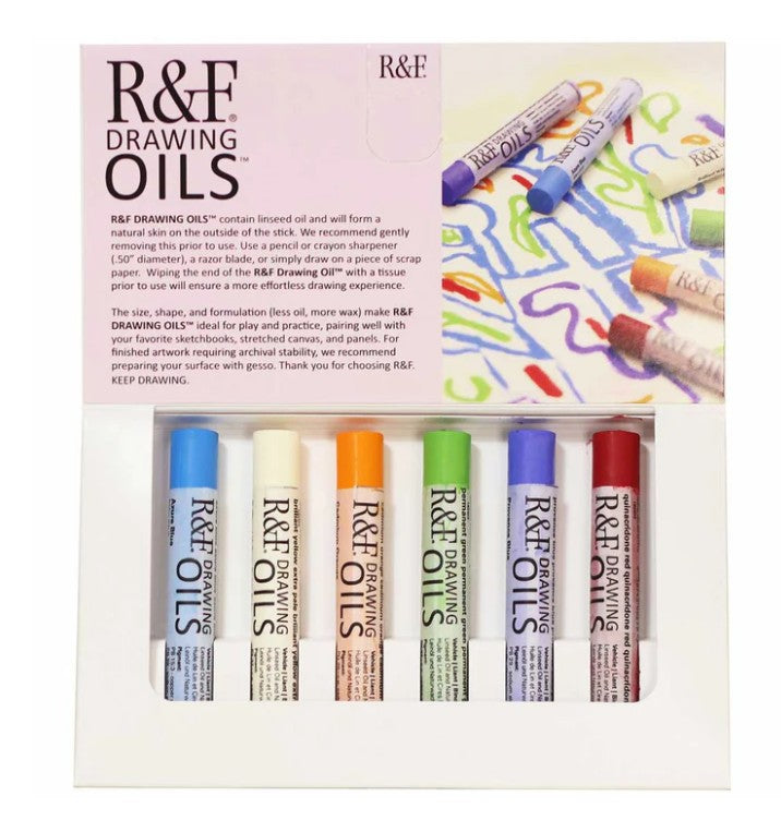 R&F DRAWING OIL STICK SET 6 MODERN COLOURS SET