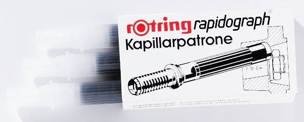 Rotring Rapidograph Cartridge Black Packet 3
