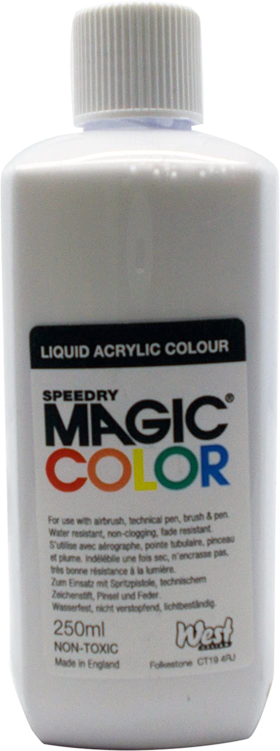 Magic Colour Waterbased Liquid Acrylic Paint Opaque Lunar White 250ml