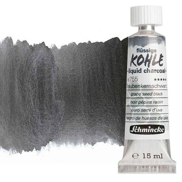 Schmincke Liquid Charcoal Paint Grape Seed Black 15ml