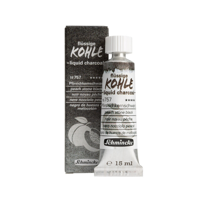 Schmincke Liquid Charcoal Paint Peach Stone Black 15ml