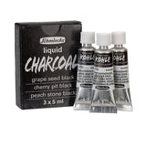 SCHMINCKE LIQUID CHARCOAL PAINT SET 3 X 5ML